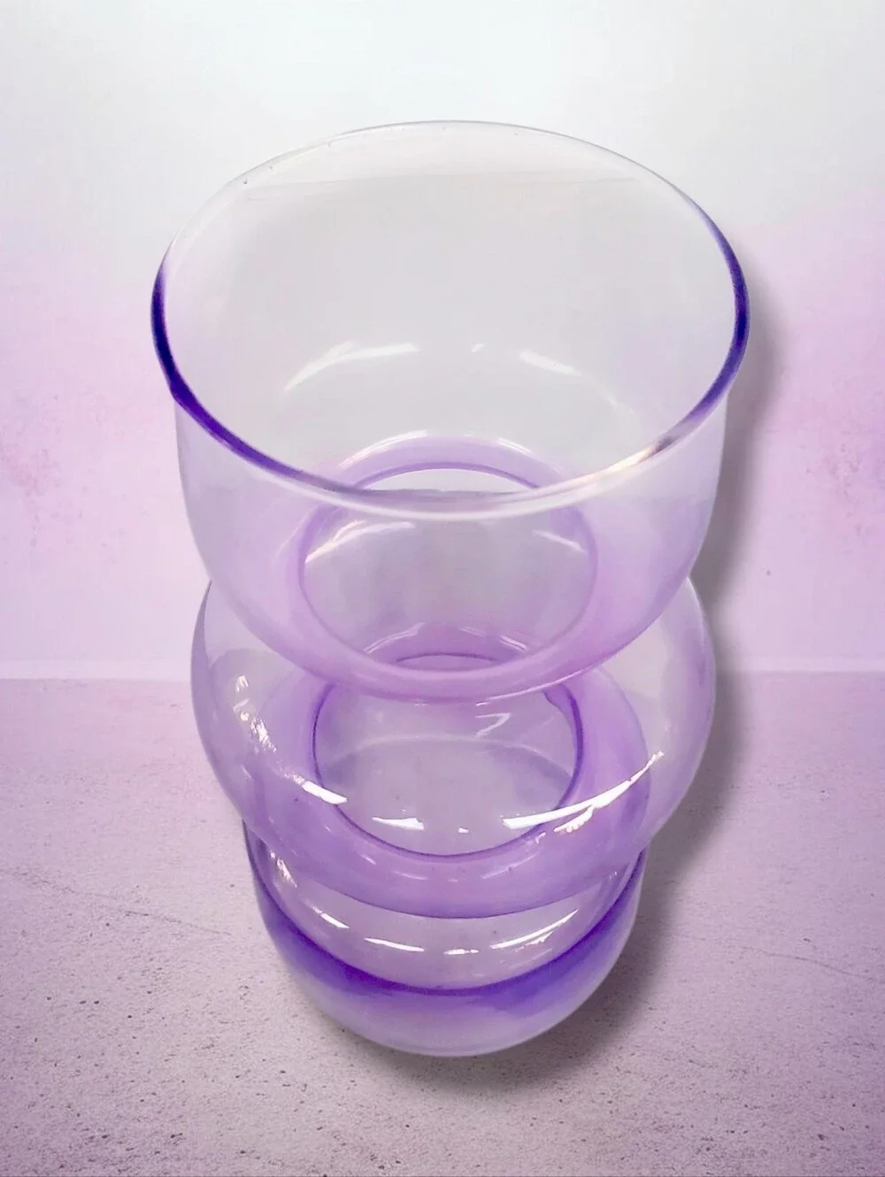 Vintage Purple Glass Bud Vase Retro Mid Century Modern Decorative Vase